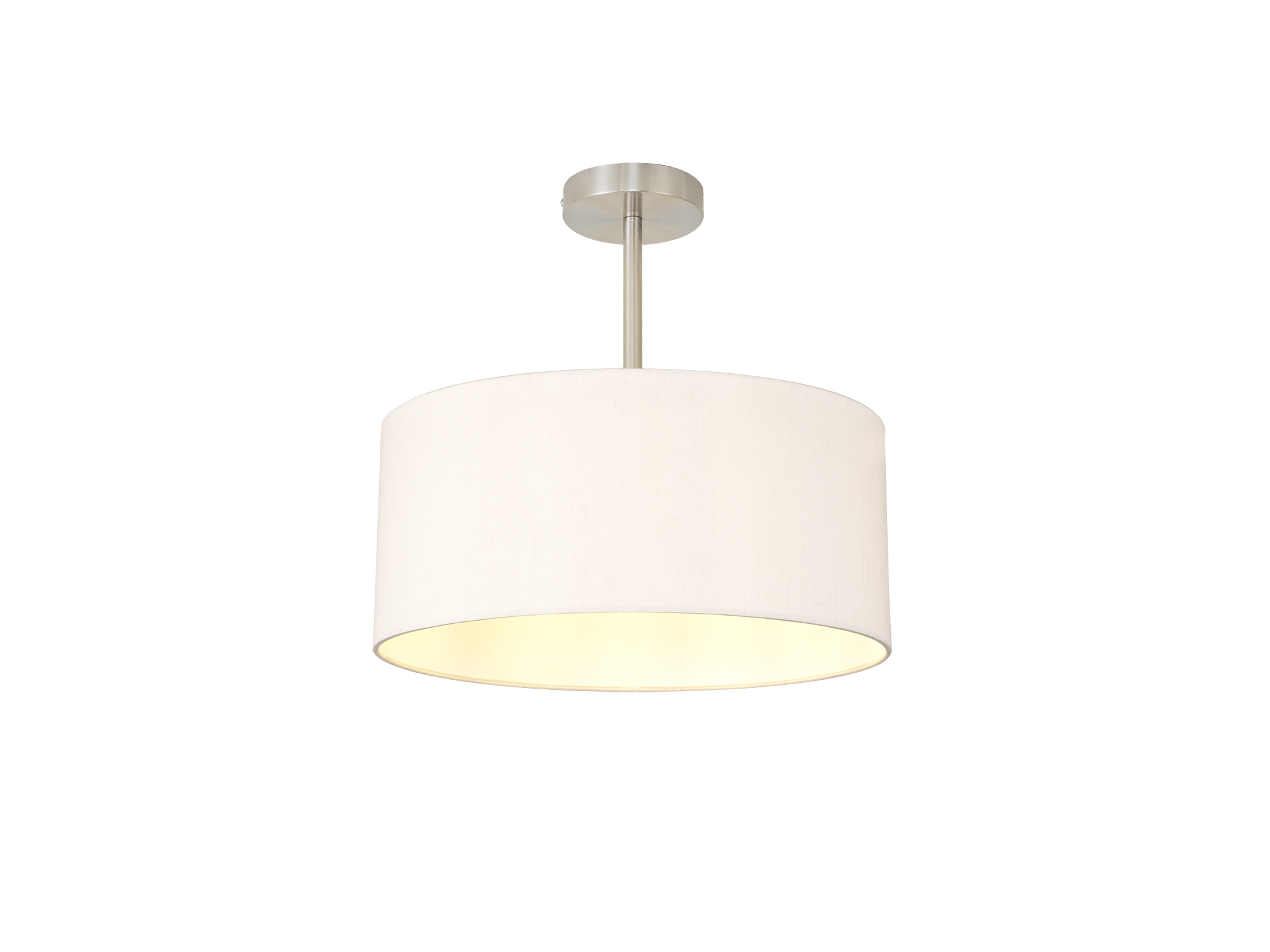 Baymont 40cm Semi Flush 1 Light Satin Nickel, Nude Beige/Moonlight DK0248  Deco Baymont